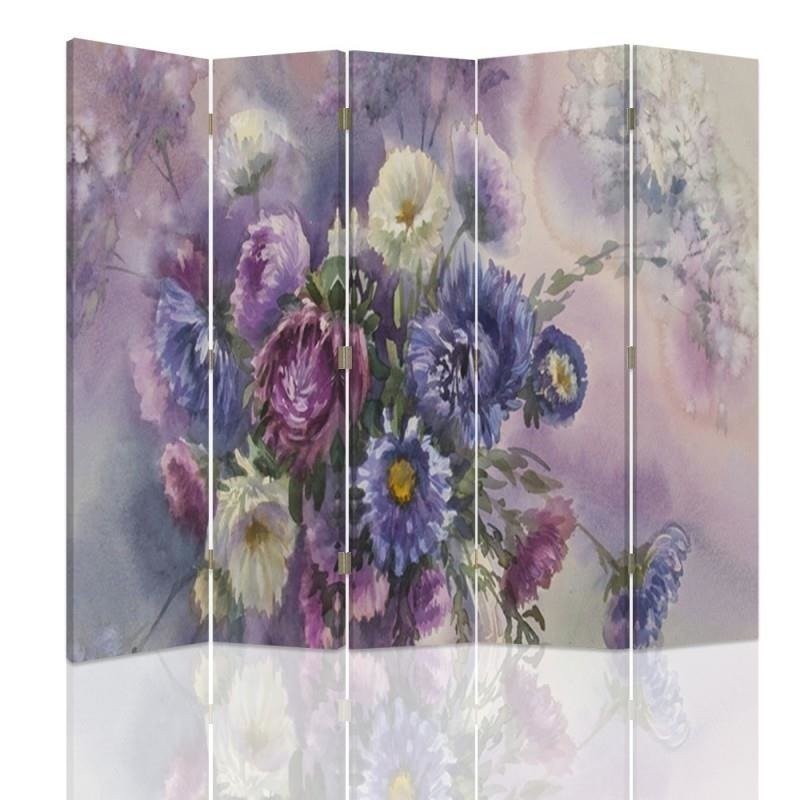 Practical living room divider - Purple bouquet of flowers | FEEBY