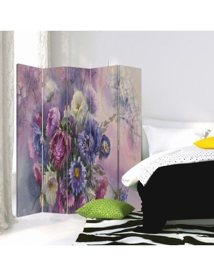 Practical living room divider - Purple bouquet of flowers | FEEBY
