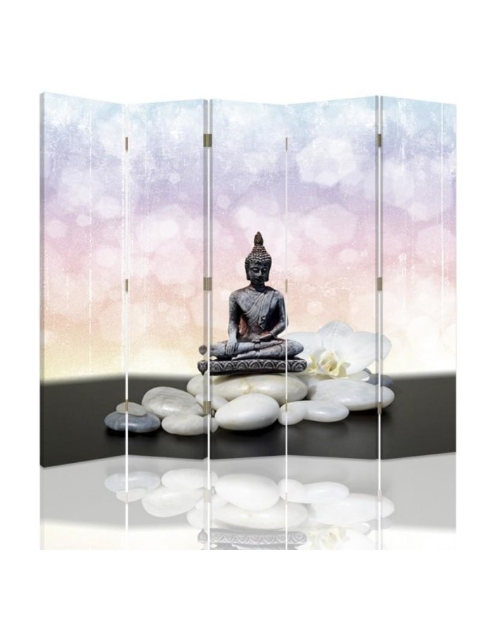 Decorative screen - Buddha figurine and stones | FEEBY