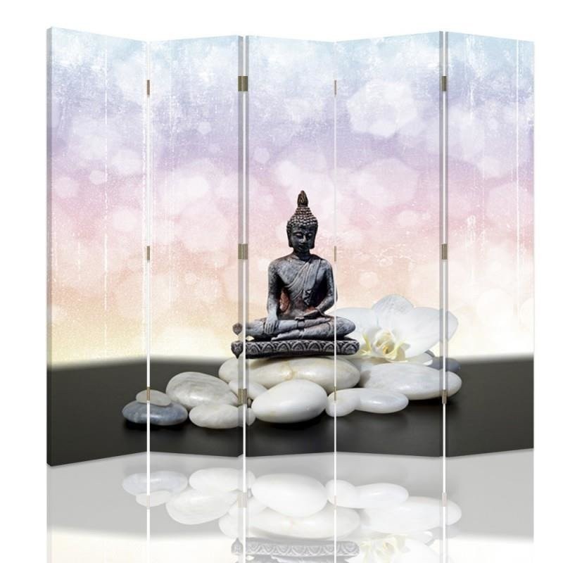 Decorative screen - Buddha figurine and stones | FEEBY