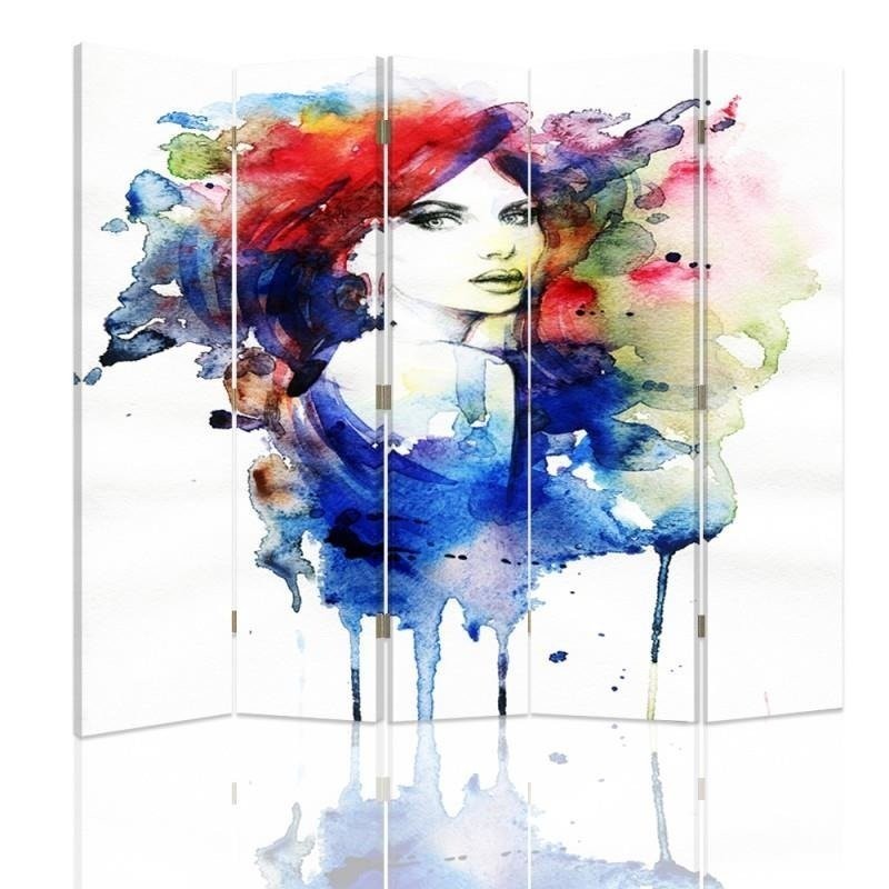 Decorative room divider - Coloured Woman Portrait Glamour | FEEBY