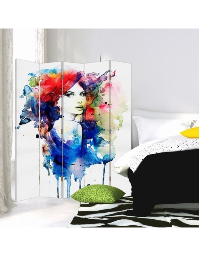 Decorative room divider - Coloured Woman Portrait Glamour | FEEBY