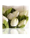 Practical room divider - Fresh white tulips | FEEBY