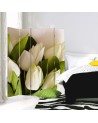Practical room divider - Fresh white tulips | FEEBY