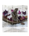 Living room divider - Buddha in purple petals | FEEBY