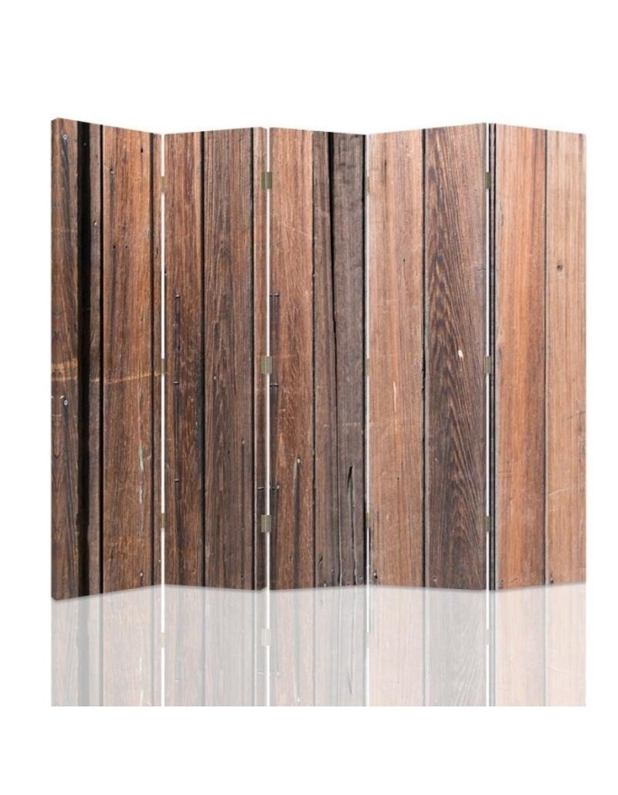 Decorative screen - Planks in brown | FEEBY