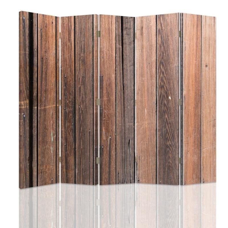 Decorative screen - Planks in brown | FEEBY