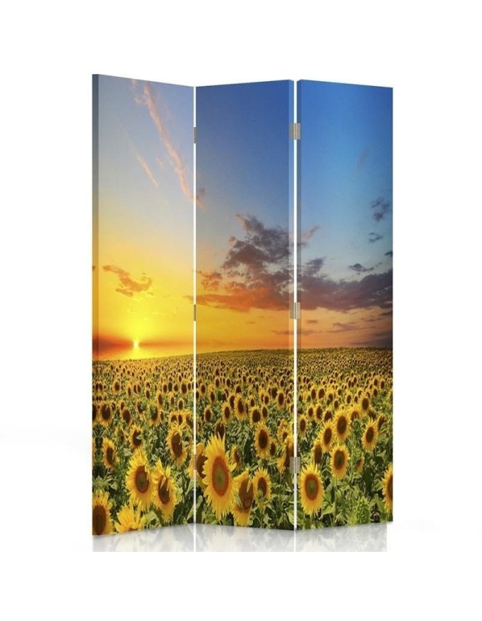 Decorative room divider - Landscape with sunflowers | FEEBY