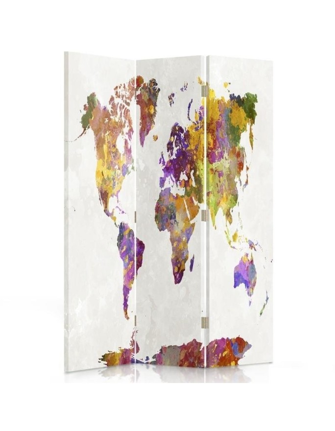 Children's room divider - Multicoloured world map | FEEBY