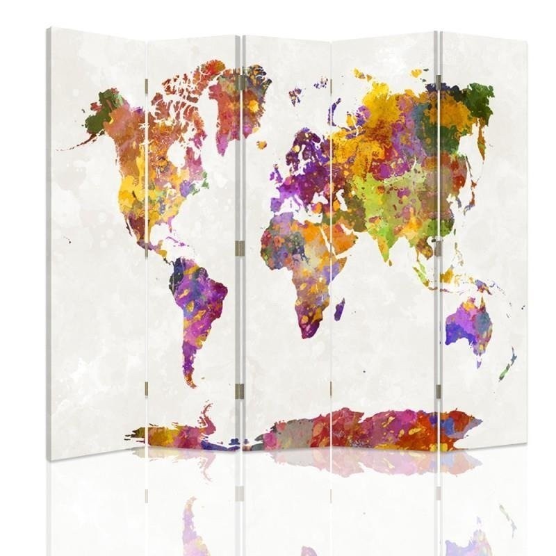 Children's room divider - Multicoloured world map | FEEBY