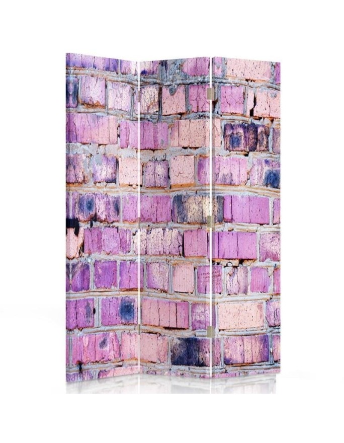 Living room divider - Brick wall in pink | FEEBY