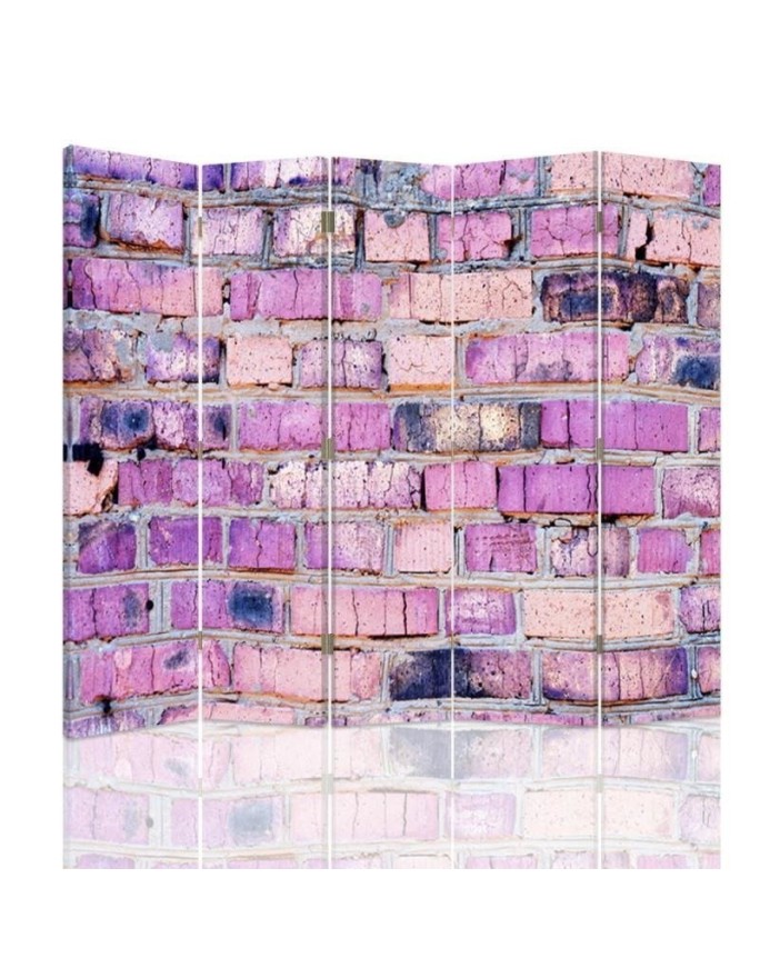 Living room divider - Brick wall in pink | FEEBY