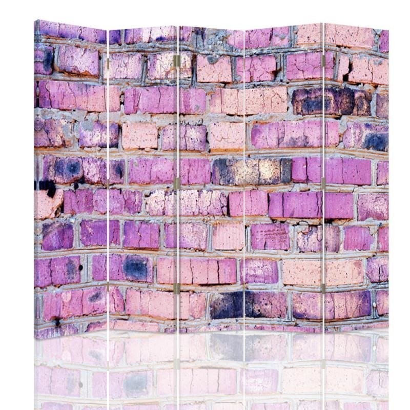 Living room divider - Brick wall in pink | FEEBY
