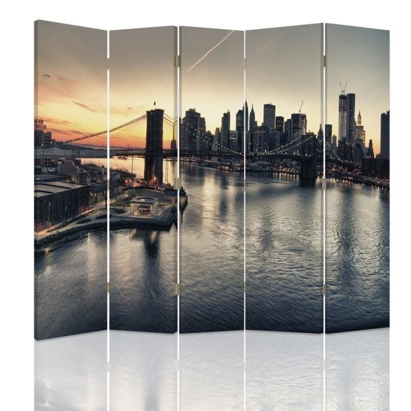 Double-sided room divider - Brooklyn Bridge in New York | FEEBY