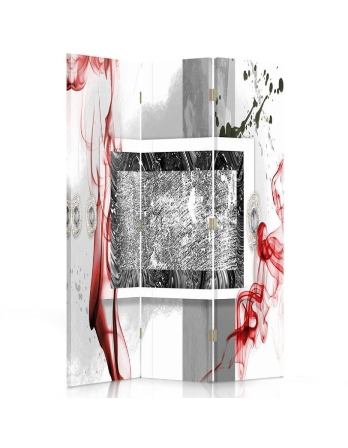 Decorative screen - Abstraction in grey and red | FEEBY