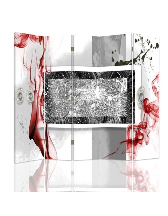 Decorative screen - Abstraction in grey and red | FEEBY