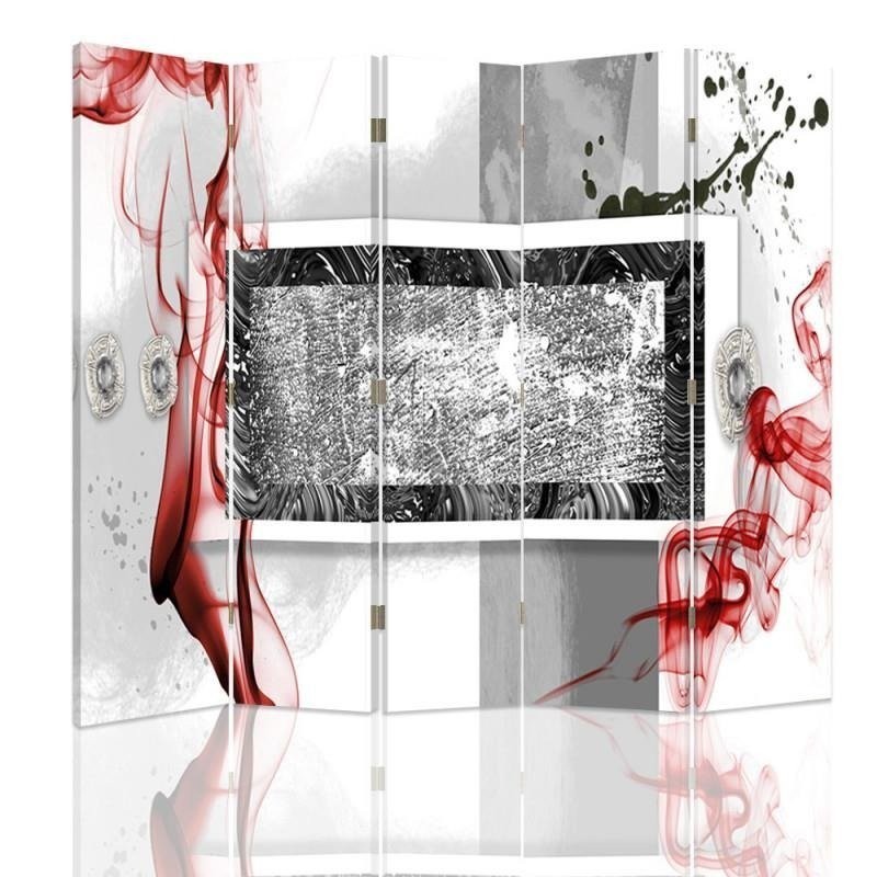 Decorative screen - Abstraction in grey and red | FEEBY