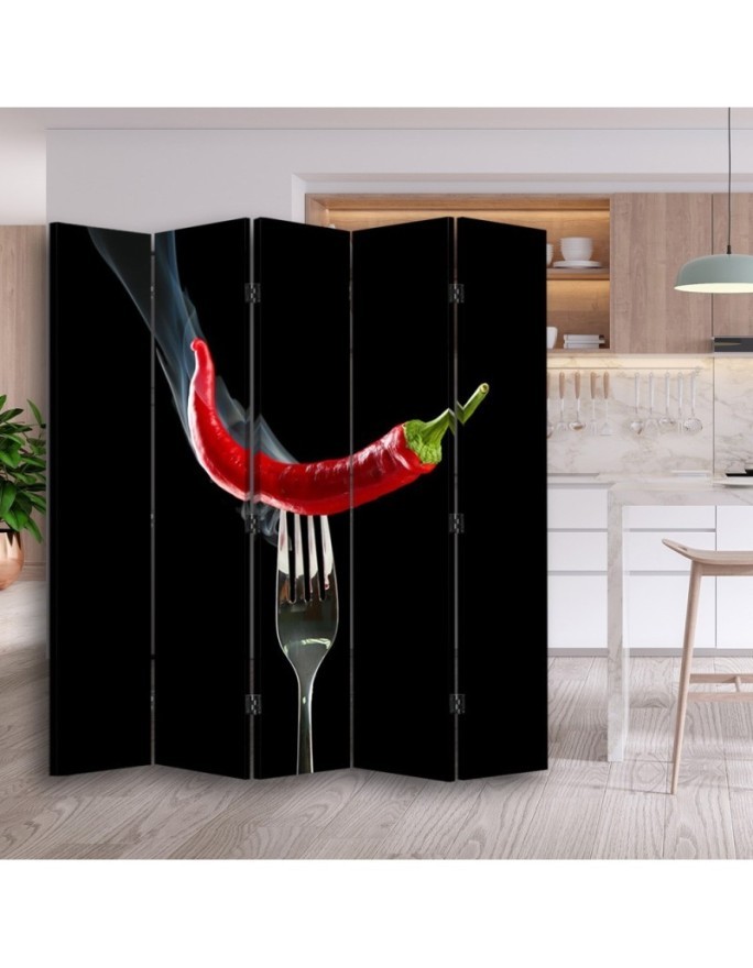 room divider - Chilli peppers on a fork | FEEBY