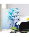 Double-sided folding screen - Drops of water in blue | FEEBY