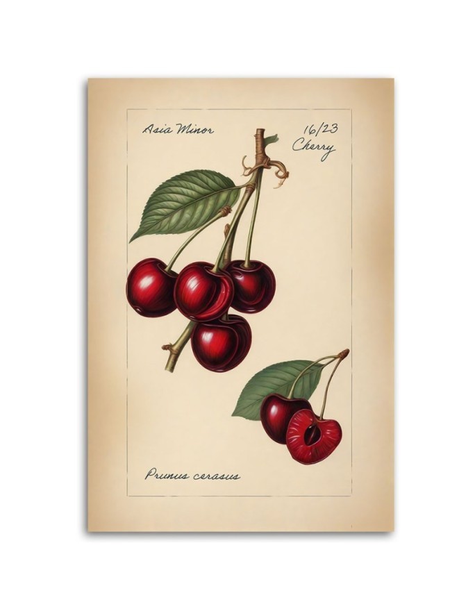 Kitchen canvas print - Fruit Vintage Cherry | FEEBY
