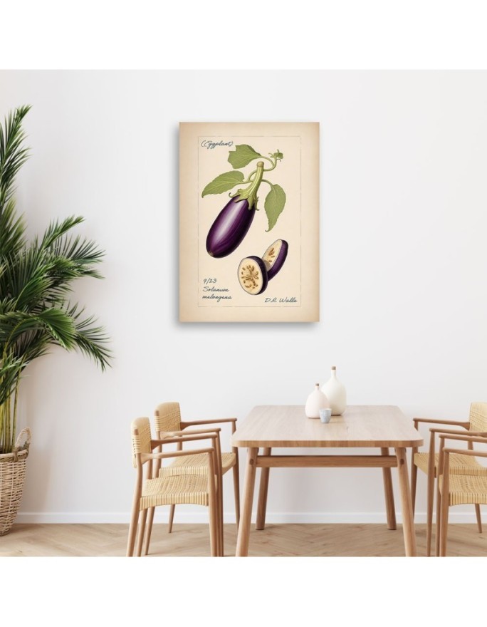 Dinning room canvas print - Vintage vegetables Aubergine | FEEBY