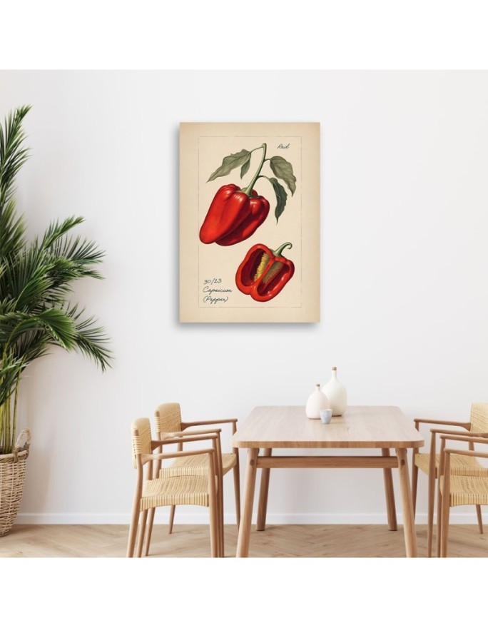 Kitchen canvas print - Vintage vegetables Peppers | FEEBY
