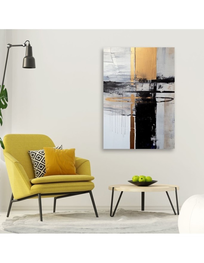 Canvas print for bedroom - Golden abstraction Glamour | FEEBY