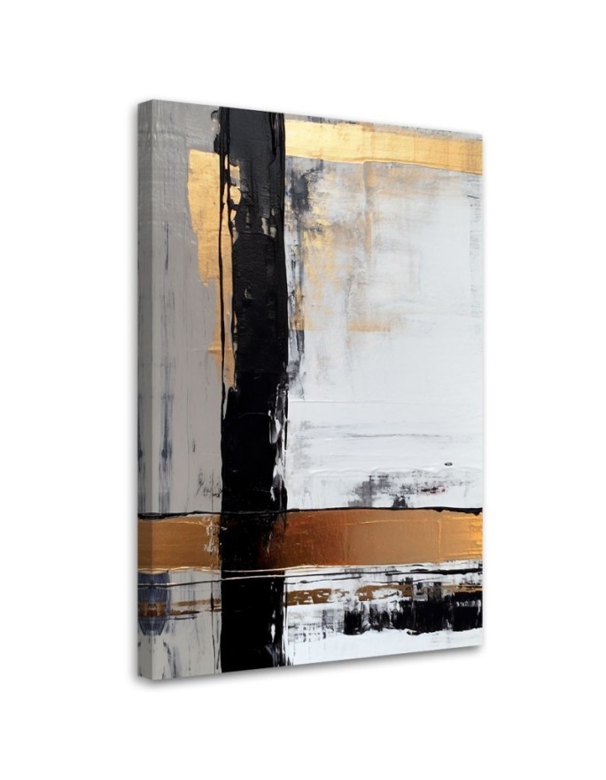 Canvas print for living room - Abstract with gold accents | FEEBY