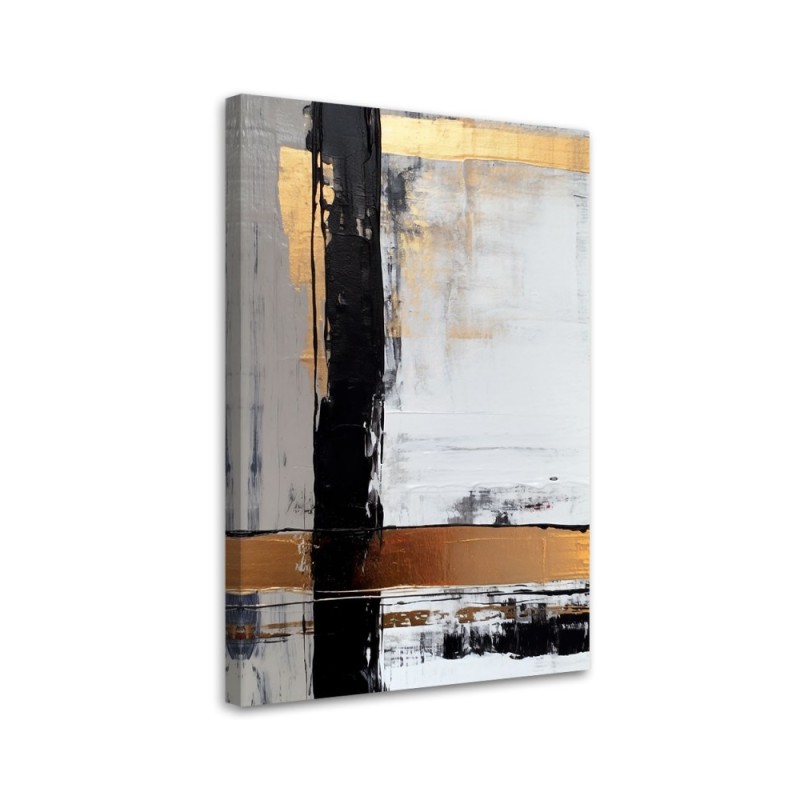 Canvas print for living room - Abstract with gold accents | FEEBY