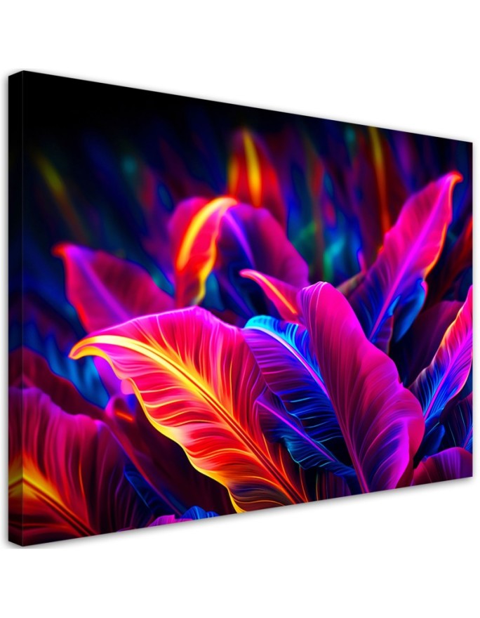 Canvas print Neon leaves