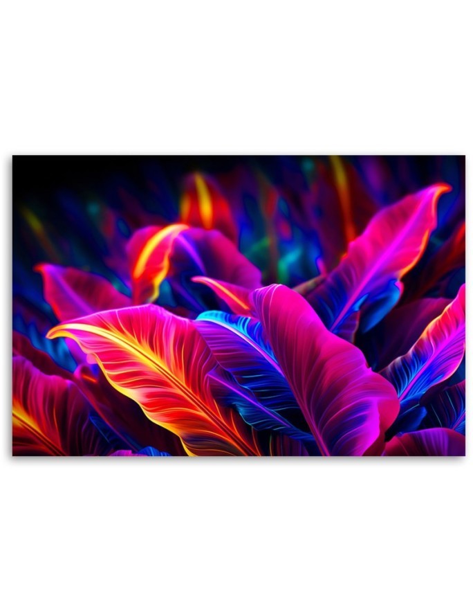 Modern canvas print - Neon leaves | FEEBY