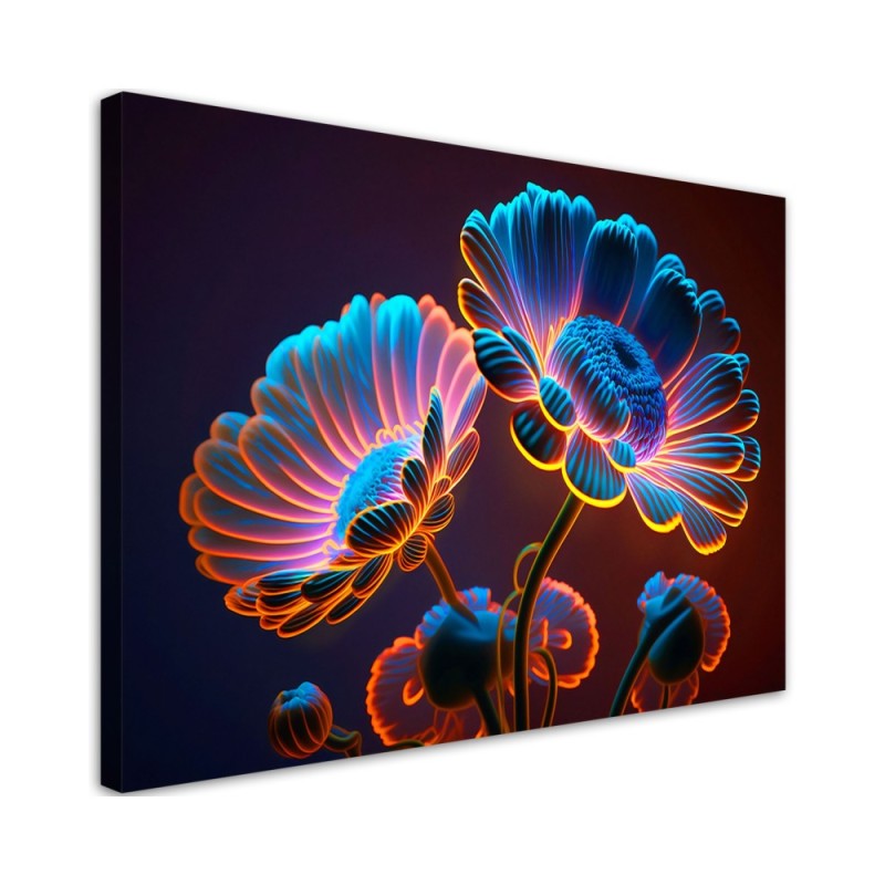 Modern canvas print - Neon flowers | FEEBY