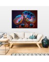 Modern canvas print - Neon flowers | FEEBY