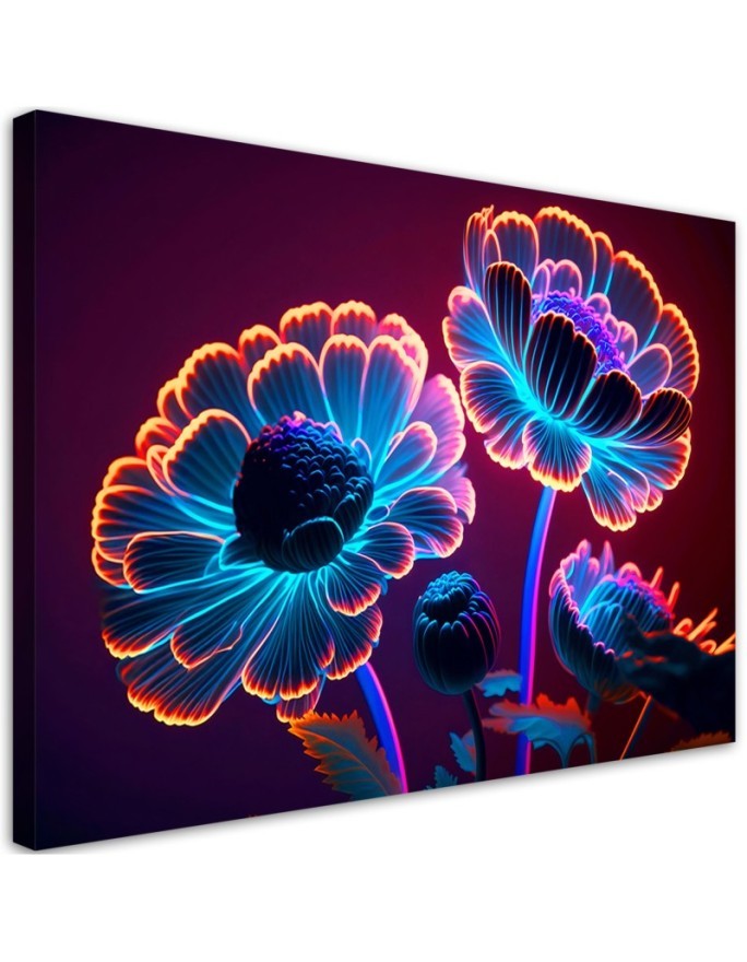 Modern painting - Neon flower buds | FEEBY