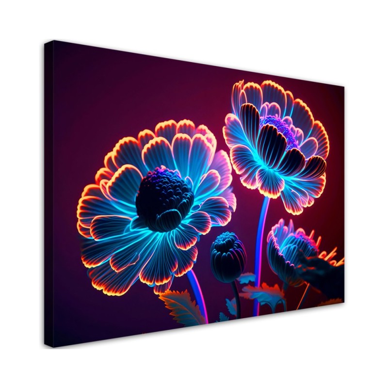Modern painting - Neon flower buds | FEEBY