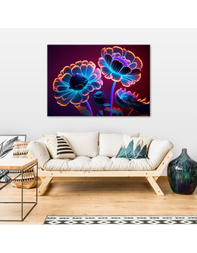 Modern painting - Neon flower buds | FEEBY