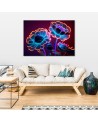 Modern painting - Neon flower buds | FEEBY