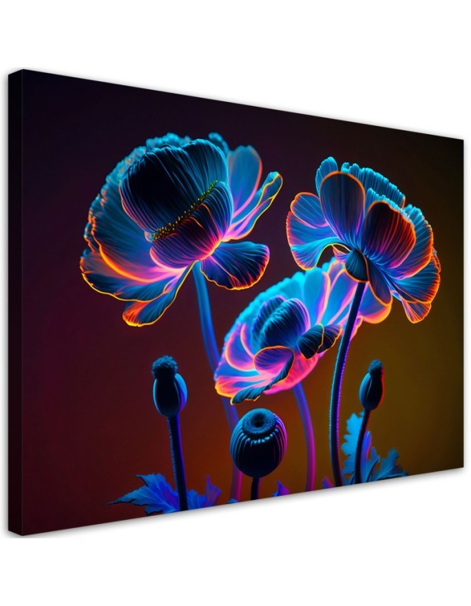Futuristic painting - Neon flowers nature | FEEBY