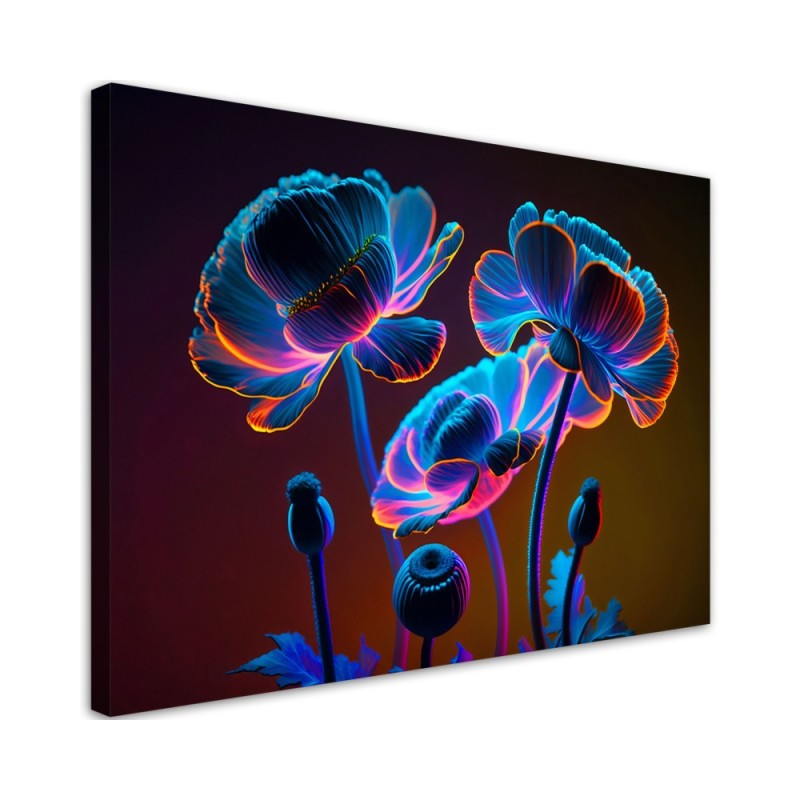 Futuristic painting - Neon flowers nature | FEEBY