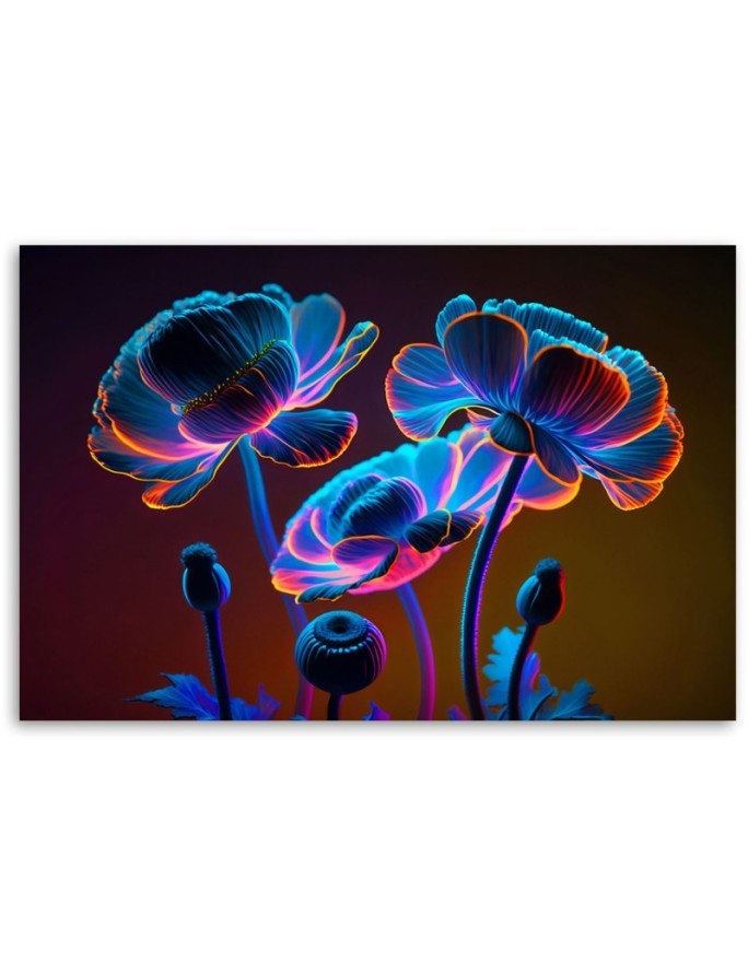 Futuristic painting - Neon flowers nature | FEEBY