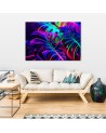 Modern canvas print - Monstera leaves in neon colours | FEEBY