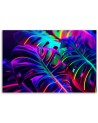 Modern canvas print - Monstera leaves in neon colours | FEEBY