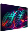 Modern canvas print - Monstera leaves in futuristic style | FEEBY