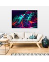 Modern canvas print - Monstera leaves in futuristic style | FEEBY