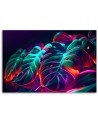 Modern canvas print - Monstera leaves in futuristic style | FEEBY