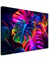 Modern canvas print - Monstera fluorescent leaves | FEEBY