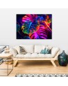 Modern canvas print - Monstera fluorescent leaves | FEEBY