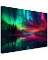 Print on canvas - Aurora borealis on a mountain background | FEEBY