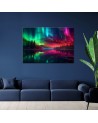 Print on canvas - Aurora borealis on a mountain background | FEEBY