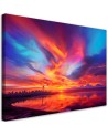 Living room canvas print - Abstract sky over city | FEEBY